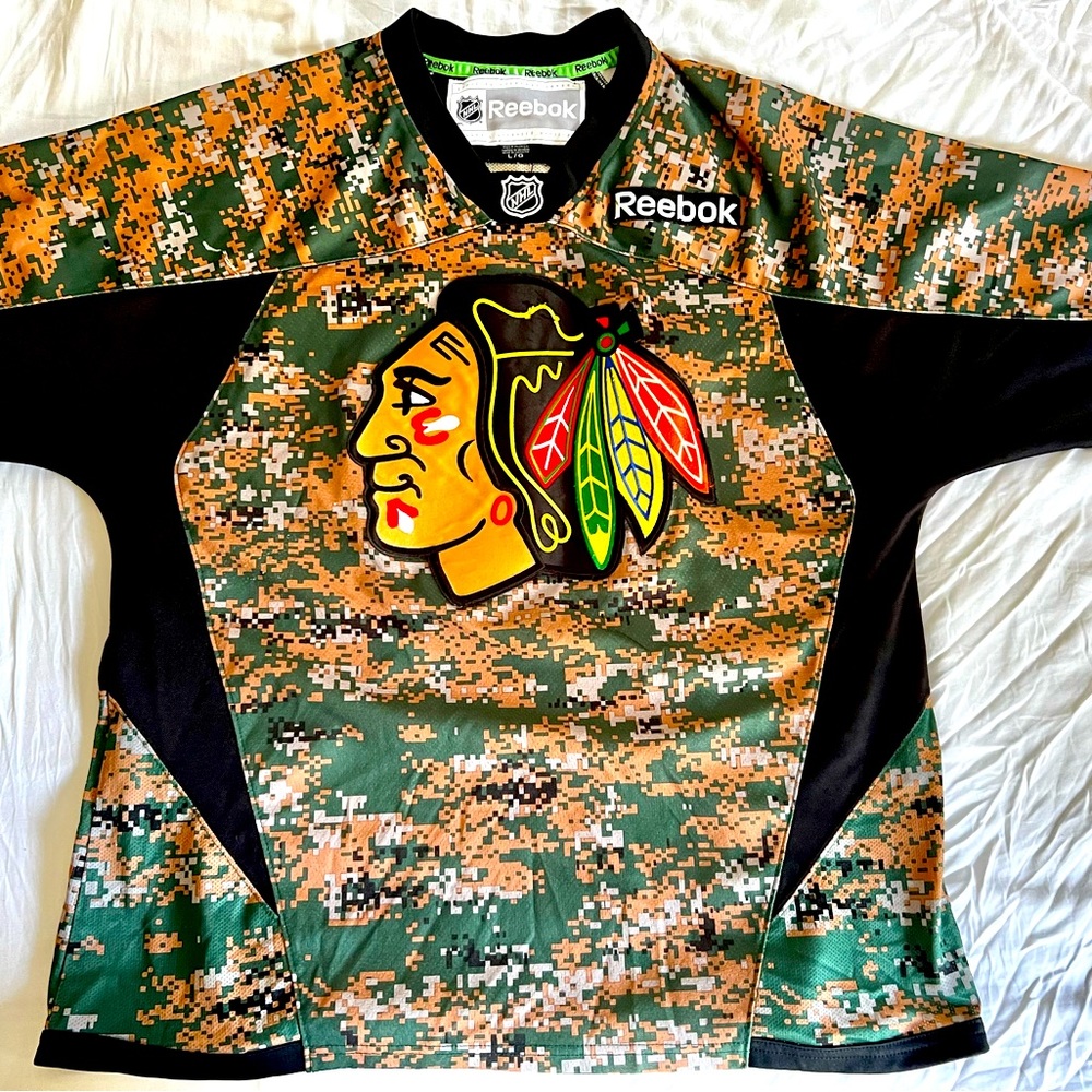 Chicago Blackhawks Multicam Camouflage Military Appreciation Jersey - Rare!
